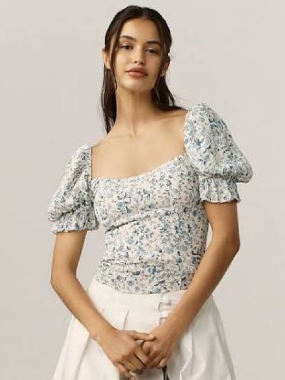 NWT Reformation Marin floral top size 8